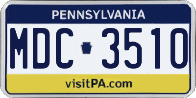 PA license plate MDC3510