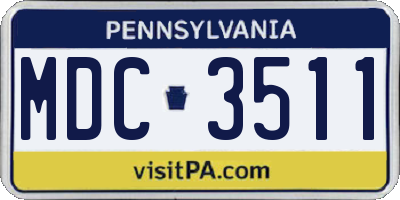 PA license plate MDC3511