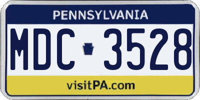 PA license plate MDC3528
