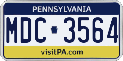 PA license plate MDC3564