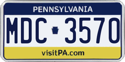PA license plate MDC3570