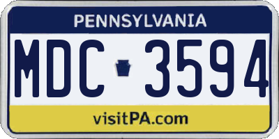 PA license plate MDC3594