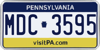 PA license plate MDC3595