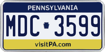 PA license plate MDC3599