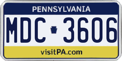 PA license plate MDC3606