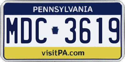 PA license plate MDC3619