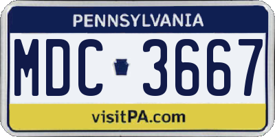 PA license plate MDC3667