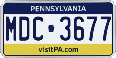 PA license plate MDC3677