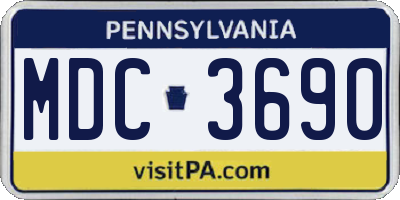 PA license plate MDC3690