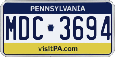 PA license plate MDC3694
