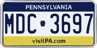 PA license plate MDC3697