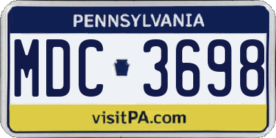 PA license plate MDC3698