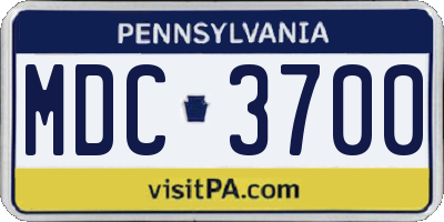 PA license plate MDC3700