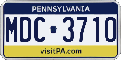 PA license plate MDC3710