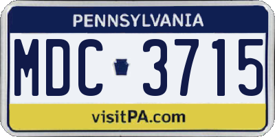 PA license plate MDC3715