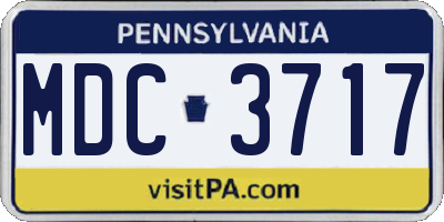 PA license plate MDC3717