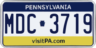 PA license plate MDC3719