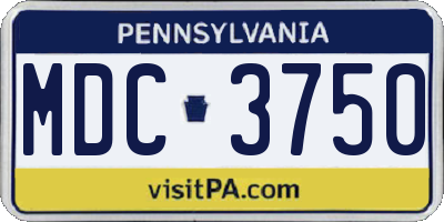PA license plate MDC3750