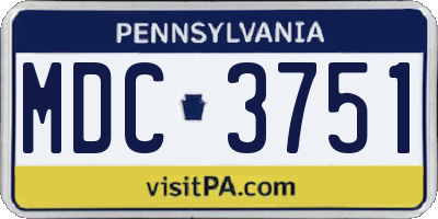 PA license plate MDC3751