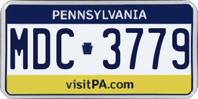 PA license plate MDC3779