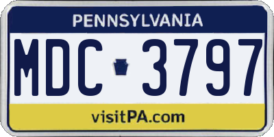 PA license plate MDC3797