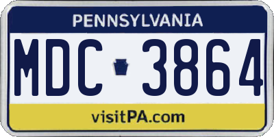 PA license plate MDC3864
