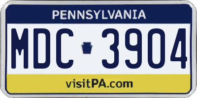 PA license plate MDC3904