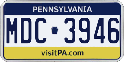 PA license plate MDC3946