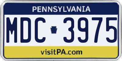 PA license plate MDC3975