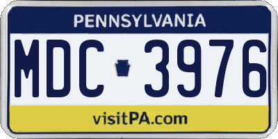 PA license plate MDC3976