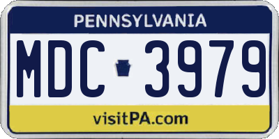 PA license plate MDC3979