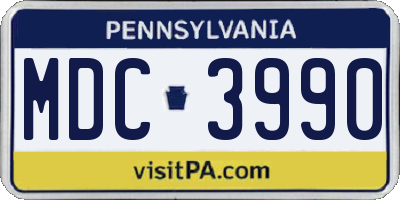PA license plate MDC3990