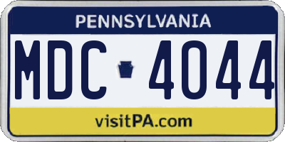PA license plate MDC4044