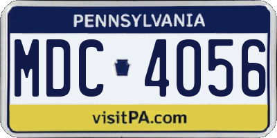 PA license plate MDC4056