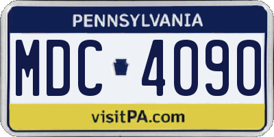 PA license plate MDC4090