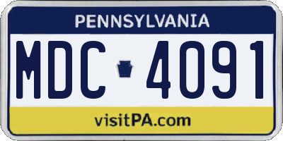PA license plate MDC4091