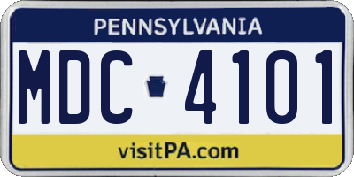 PA license plate MDC4101