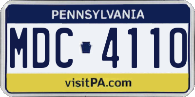 PA license plate MDC4110