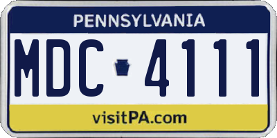 PA license plate MDC4111