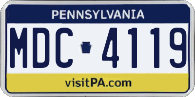 PA license plate MDC4119