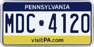 PA license plate MDC4120