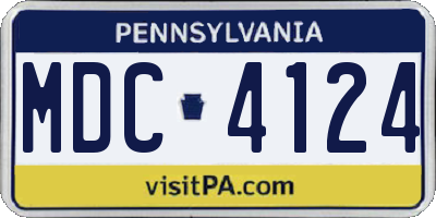PA license plate MDC4124