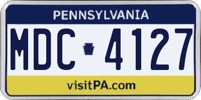 PA license plate MDC4127