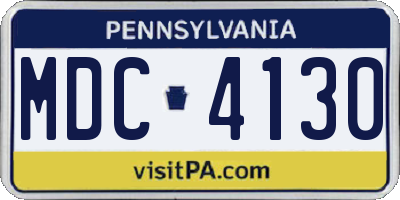PA license plate MDC4130