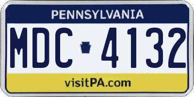 PA license plate MDC4132