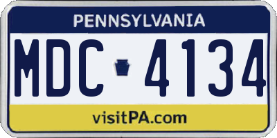 PA license plate MDC4134