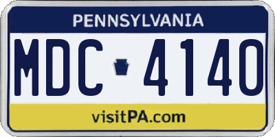PA license plate MDC4140