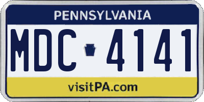 PA license plate MDC4141