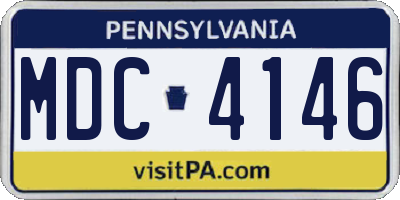 PA license plate MDC4146