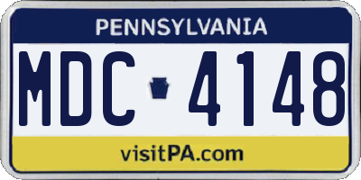 PA license plate MDC4148